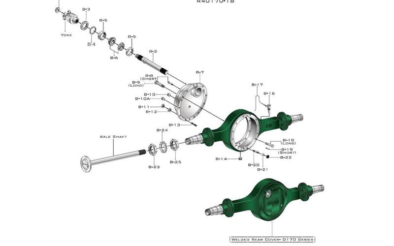 Eaton-Spicer S190 (Before June 10 2013) Axle Housing & Output Shaft Assembly