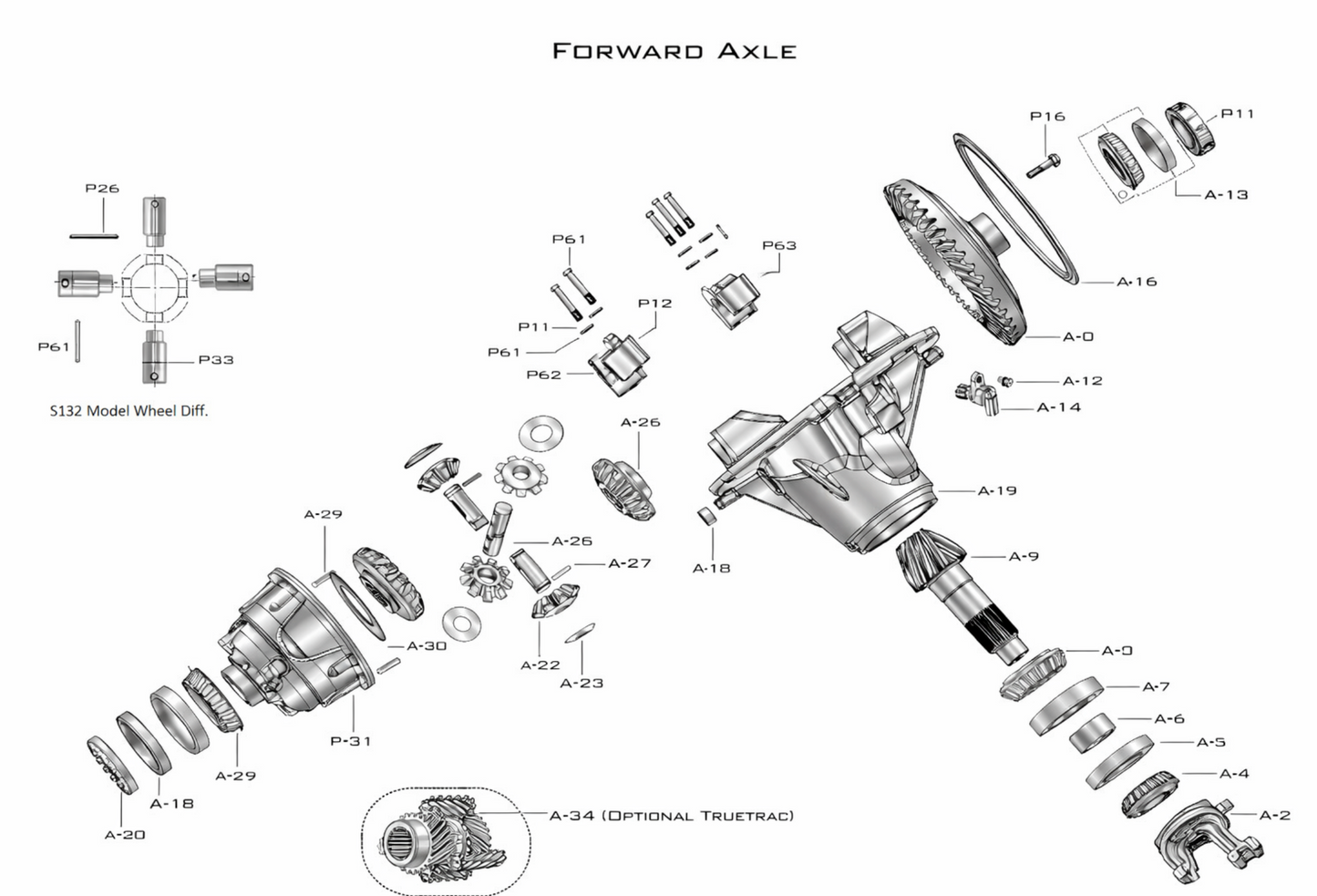 Dana S135-S Axle Parts