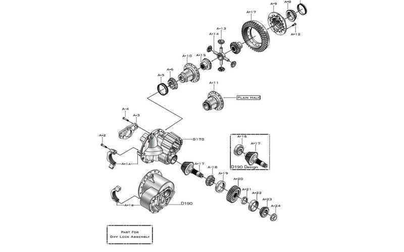 Eaton-Spicer S170D (On or After June 10 2013) Rear Axle - Exploded View