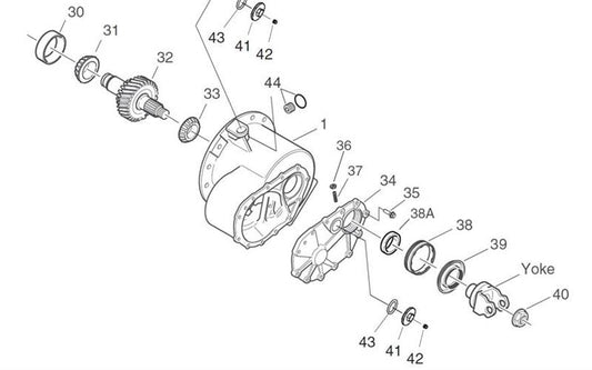 Eaton-Spicer R590D Double Reduction Power Divider - Exploded View