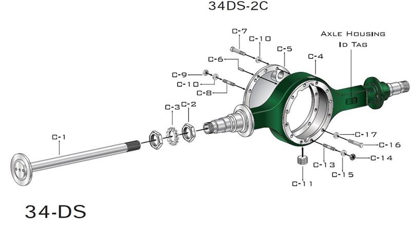 Eaton-Spicer 34DS Axle Housing & Shafts