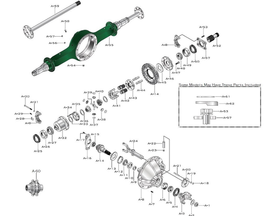 Core Spicer/Dana J190S Rear Differential Assembly – Tandem or Single Rear Axle