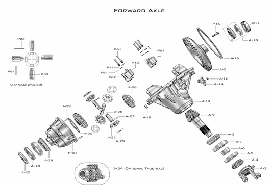 Dana S135-S Axle Parts